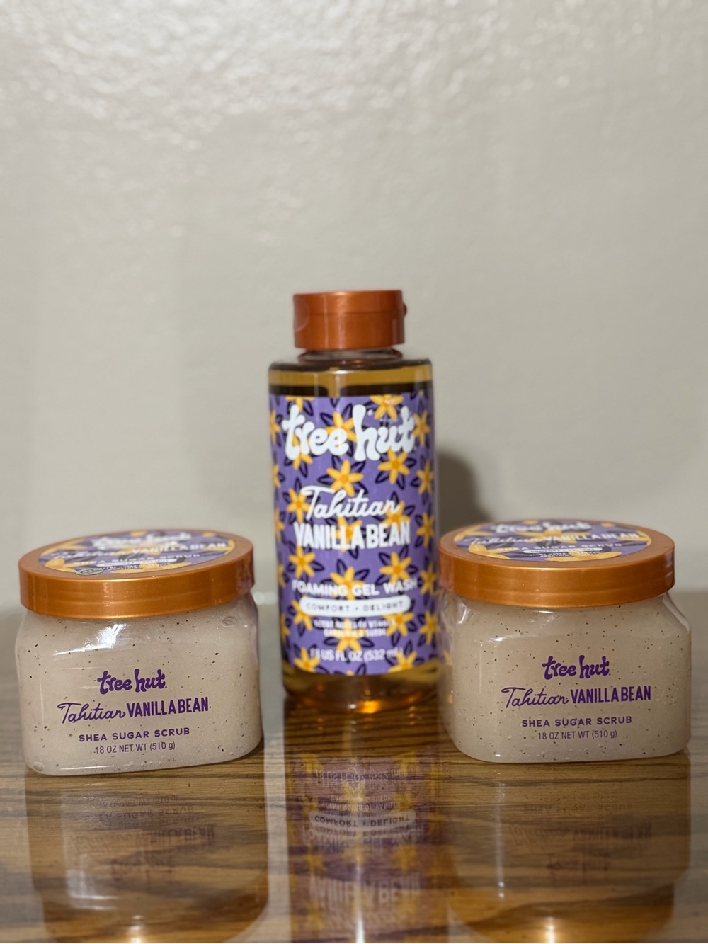 Tree Hut Tahitian Vanilla Bean Shea Sugar Scrub & Foaming Gel Wash - Brown